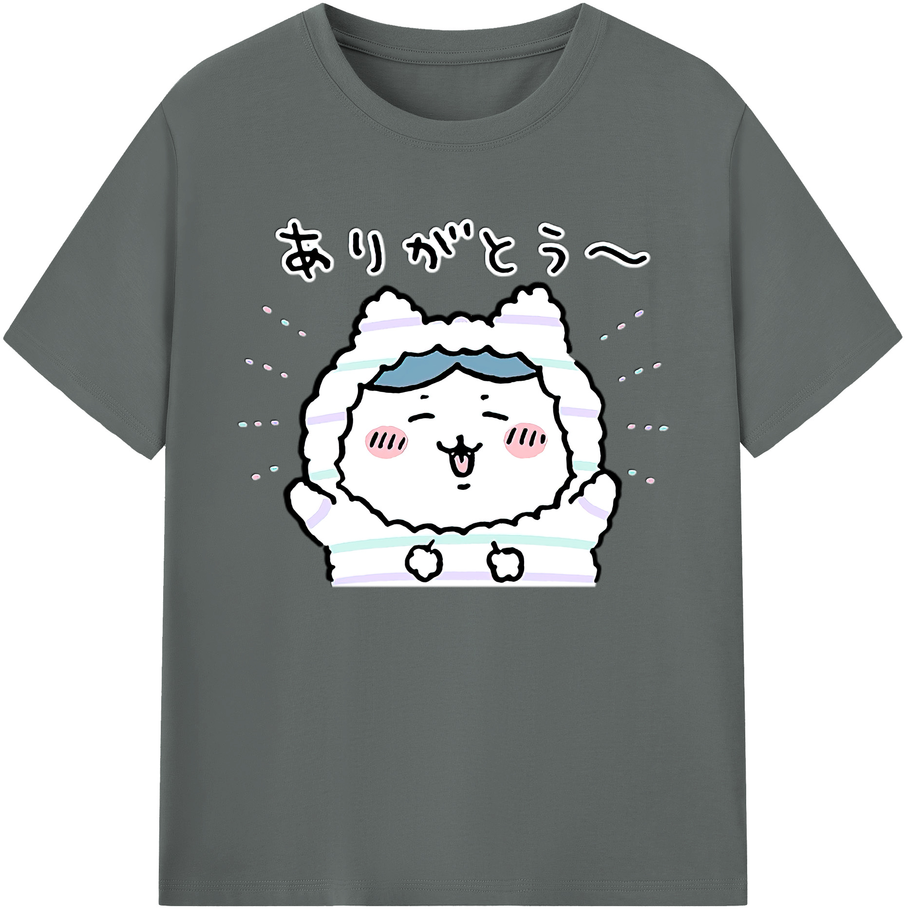 （画像用） ちいかわ ハチワレ Chii-kawa hachiware 綿100％ メンズ半袖Tシャツ｜肌触りやわらか＆通気性